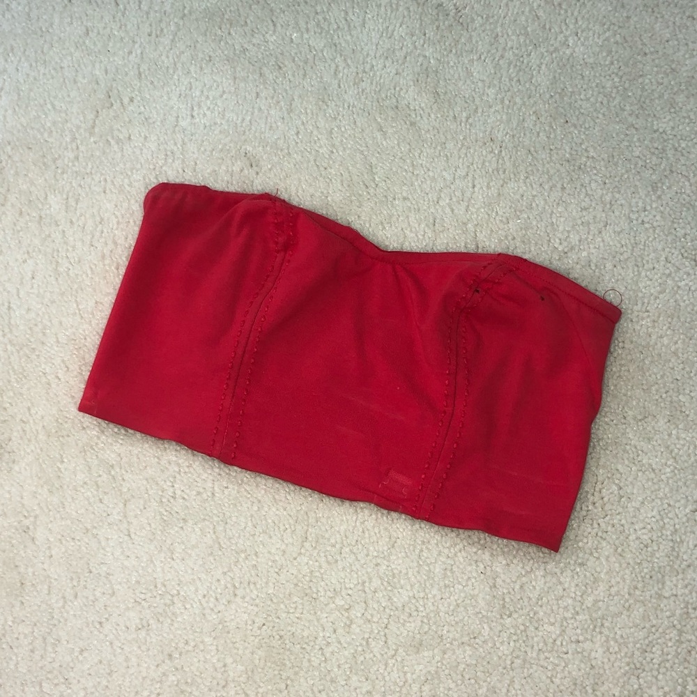 Two red cropped tube tops. Both Size S- Brandy Melville and Urban Outfitters